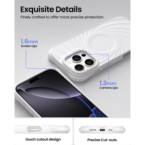 ORNARTO Vortuxe for iPhone 16 Pro Case 6.3", [Compatible with MagSafe/Military-Grade Drop Protection], Shockproof Liquid Silicone Phone Case for