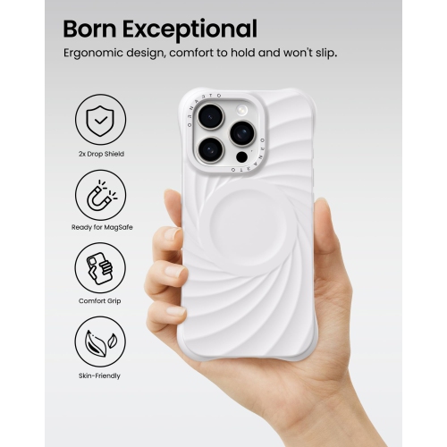 ORNARTO Vortuxe for iPhone 16 Pro Case 6.3", [Compatible with MagSafe/Military-Grade Drop Protection], Shockproof Liquid Silicone Phone Case for