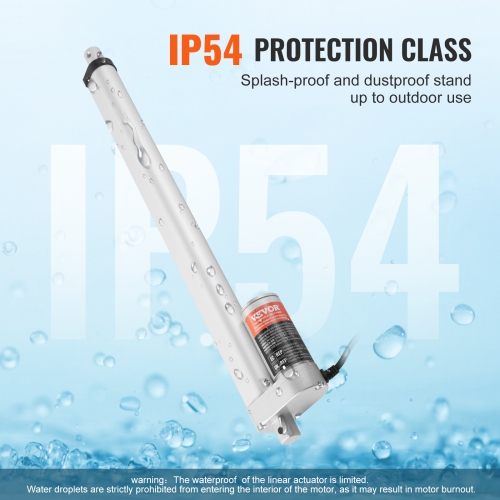 VEVOR 12V Linear Actuator , 16 Inch High Load 330lbs/1500N Linear Actuator, 0.19"/s Linear Motion Actuator with Mounting Bracket and IP54 Protection