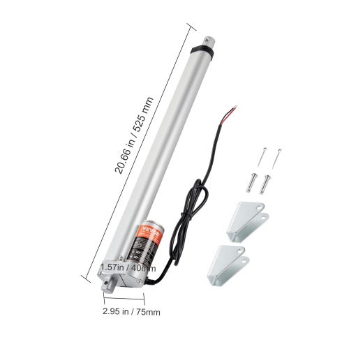 VEVOR 12V Linear Actuator , 16 Inch High Load 330lbs/1500N Linear Actuator, 0.19"/s Linear Motion Actuator with Mounting Bracket and IP54 Protection