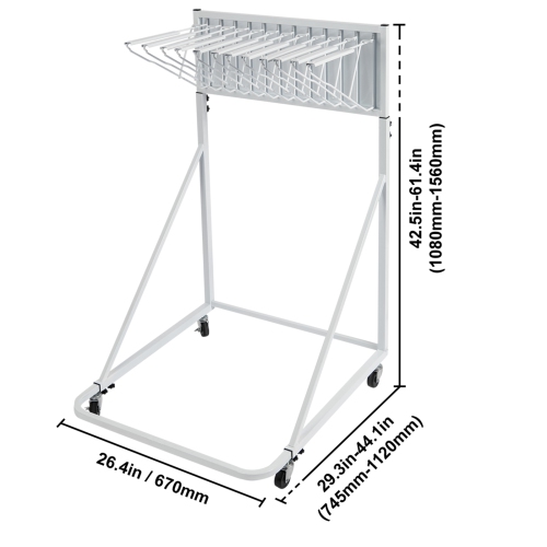 VEVOR 12 Pivot Brackets, Mobile Blueprint Storage Rack, Mobile Blueprint Holder Adjustable Height & Length, Poster Display Rack for Office and Home