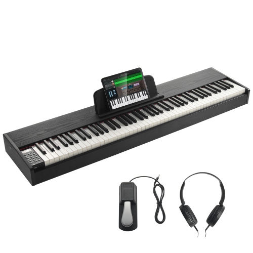 VEVOR 88 Key Weighted Digital Piano, Electric Piano Dual Keyboard & Speakers with Sustain Pedal Headphone 200 Tones & Rhythms, Support