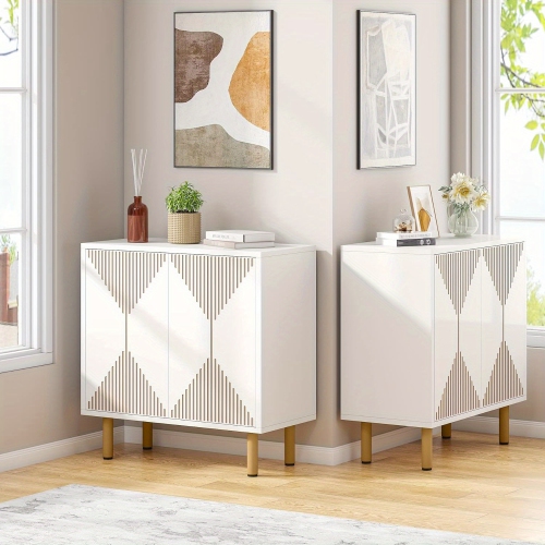 Lantine Classic 59 Inches Sideboard, Modern White Storage Cabinet Set, Freestanding Floor Cabinet, Wood Buffet Cabinet, Large Storage Cabinet with