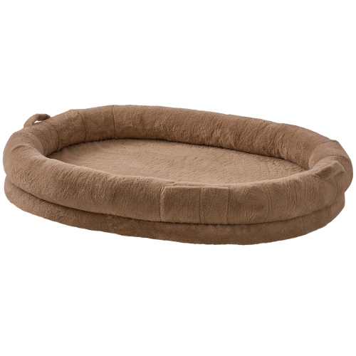 VEVOR 72" x48"x10" Human Dog Bed, Human Dog Bed for Adult, Human Size Dog Bed with Washable Faux Rabbit Fur Cover, Egg Orthopedic Foam, Storage