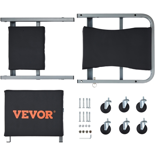 VEVOR Z-Creeper Seat, 2 in 1 Rolling Folding Car Creeper/Stool, 300 lbs Capacity Mechanic Creeper, Low Profile Creeper with 6 pcs Wheels for Garage,