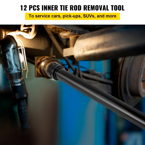 VEVOR Inner Tie Rod Installation Kit, Includes 13 Crowfoot Adapters, Durable 1/2 Inch Drive Tube for Efficient Removal, Crafted from Robust Steel,