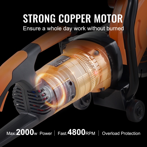 VEVOR 9 in Electric Concrete Saw, 1800 W 15 A Motor Circular Saw Cutter with 3.5 in Cutting Depth, Wet/Dry Disk Saw Cutter Includes Water Line, Pump