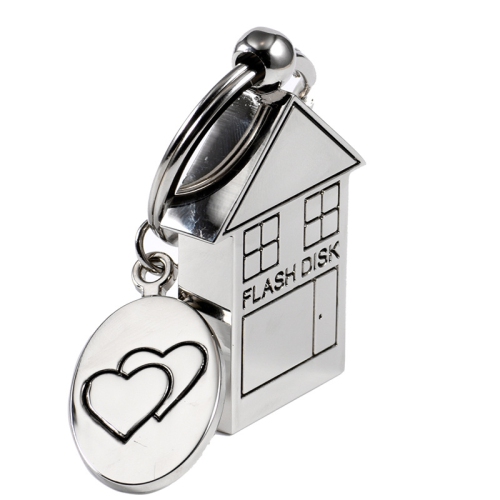 GREEN SCENIC  Small House Metal Creative Keychain USB Flash Drive - Unique House Shape, 64GB, USB Flash Drive, Plug And Play
