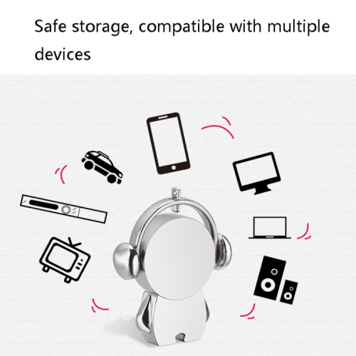 Car music USB flash drive 256G computer USB flash drive gift creative cute cartoon metal keychain design small body large capacity