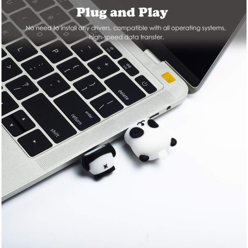 Panda Shaped USB Flash Drive - Durable and dustproof, 64GB high-speed storage for music, movies and documents, a great gift