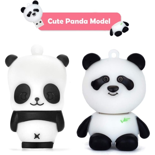 Panda Shaped USB Flash Drive - Durable and dustproof, 64GB high-speed storage for music, movies and documents, a great gift