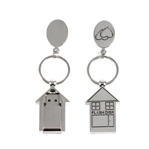 Small House Metal USB Flash Drive - 32GB, lightweight and portable keychain USB flash drive, plug and play, suitable for office and travel