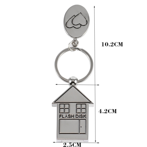 Small House Metal USB Flash Drive - 32GB, lightweight and portable keychain USB flash drive, plug and play, suitable for office and travel