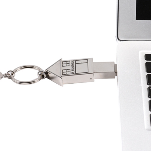 Small House Metal USB Flash Drive - 32GB, lightweight and portable keychain USB flash drive, plug and play, suitable for office and travel