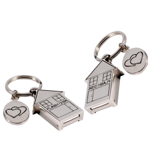 Small House Metal USB Flash Drive - 32GB, lightweight and portable keychain USB flash drive, plug and play, suitable for office and travel