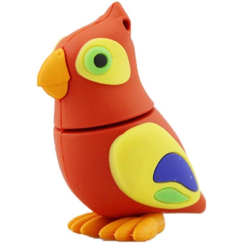 GREEN SCENIC  Cartoon USB Flash Drive Cartoon Parrot Memory Stick Silicone USB Flash Drive-8GB