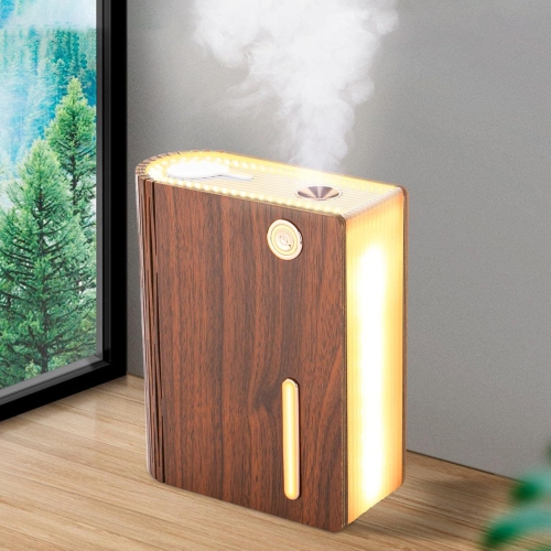 320ML multifunctional aromatherapy humidifier red walnut pattern book lamp design bedroom home night light atmosphere lamp