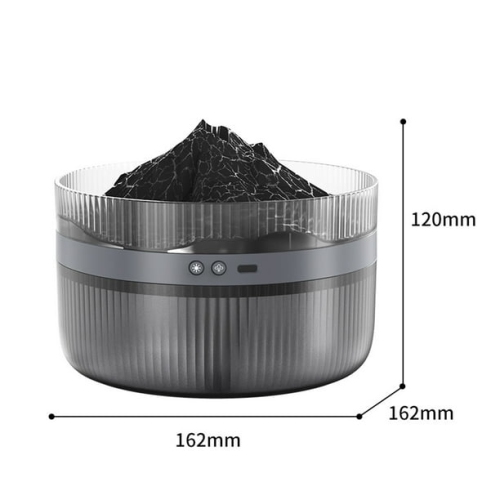 Volcano Aromatherapy Machine Multi-function Flame Humidifier Large Capacity and Large Mist Diffuser - Black