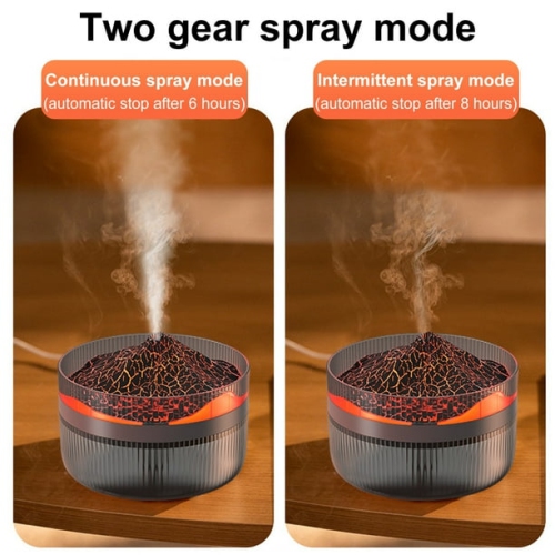 Volcano Aromatherapy Machine Multi-function Flame Humidifier Large Capacity and Large Mist Diffuser - Black