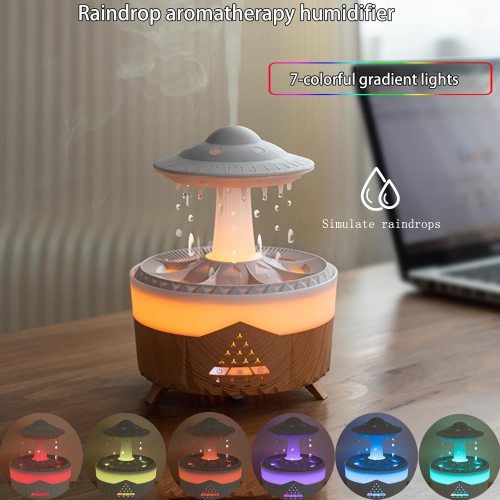 Bedroom Rain Effect Humidifier, UFO Rain Cloud Humidifier Dripping, Home Room Humidifier, Essential Oil Diffuser