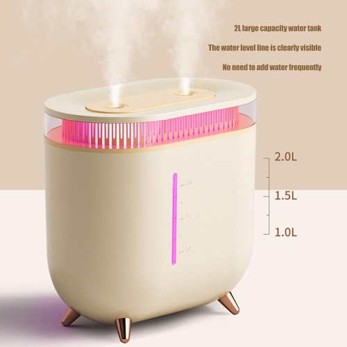 Portable Desktop Humidifier 2L Capacity USB Rechargeable Mist Humidifier Dual Humidifier with Color Light