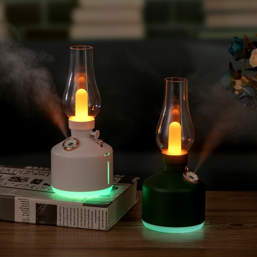 Retro Style Kerosene Lamp Humidifier Bedroom Desktop Aromatherapy Machine USB Small Household Humidifier - Black