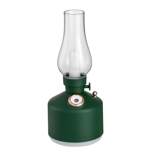 Retro style kerosene lamp humidifier bedroom desktop aromatherapy machine USB small household humidifier - green