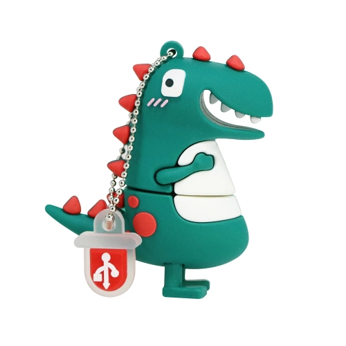 GREEN SCENIC  Cartoon USB Flash Drive Cartoon Dinosaur Memory Stick Silicone USB Flash Drive-128GB