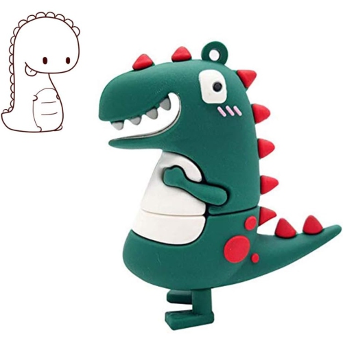 Cartoon USB flash drive Cartoon dinosaur memory stick Silicone USB flash drive-128GB
