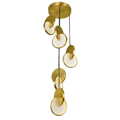 Tranche LED Pendant With Brushed Brass Finish
