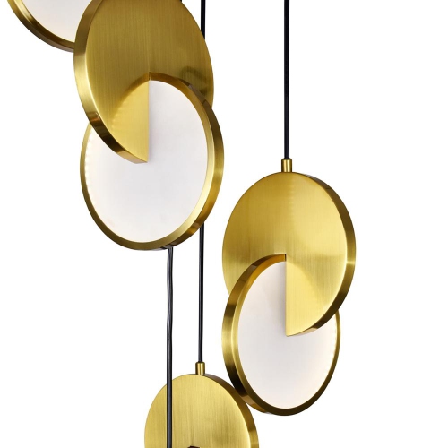 Tranche LED Pendant With Brushed Brass Finish