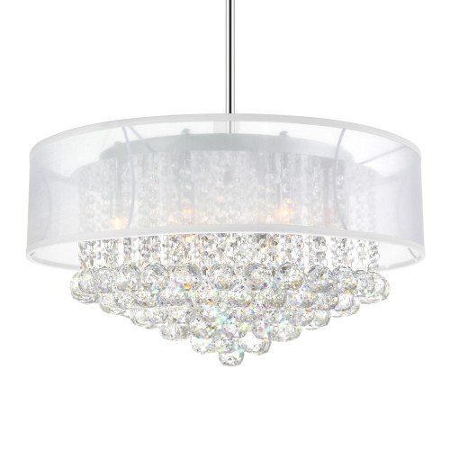 Radiant 12 Light Drum Shade Chandelier With Chrome Finish