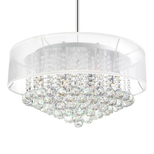 Radiant 12 Light Drum Shade Chandelier With Chrome Finish