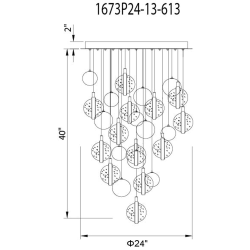 Salvador 24 in LED Integrated Polished Nickel Chandelier