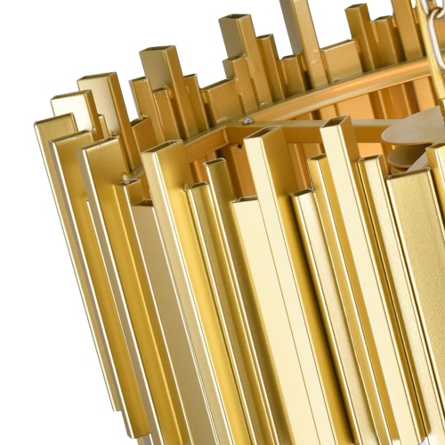 Deco 7 Light Down Chandelier With Medallion Gold Finish