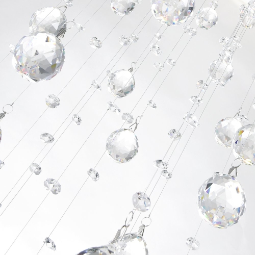 Double Spiral 9 Light Flush Mount With Chrome Finish