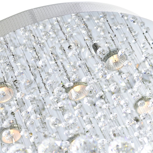 Double Spiral 9 Light Flush Mount With Chrome Finish