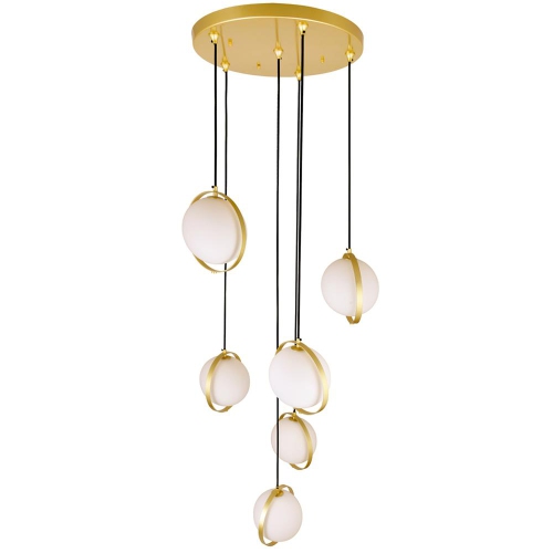 Da Vinci 6 Light Multi Light Pendant With Brass Finish