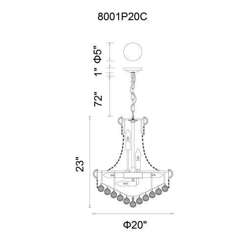 Empire 14 Light Down Chandelier With Chrome Finish