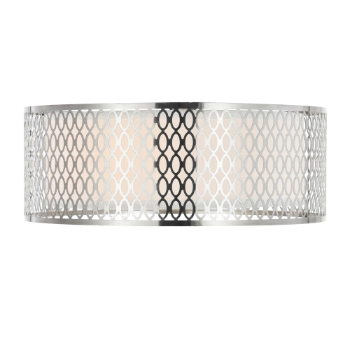 Mikayla 3 Light Drum Shade Flush Mount With Satin Nickel Finish