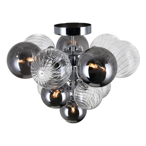 Pallocino 6 Light Flush Mount With Chrome Finish