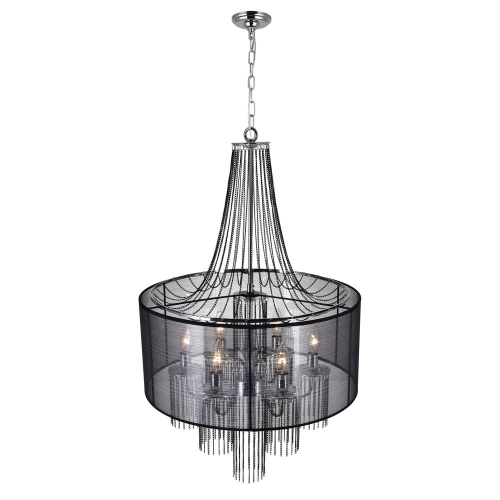Amelia 6 Light Drum Shade Chandelier With Chrome Finish