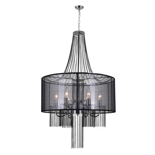 Amelia 6 Light Drum Shade Chandelier With Chrome Finish