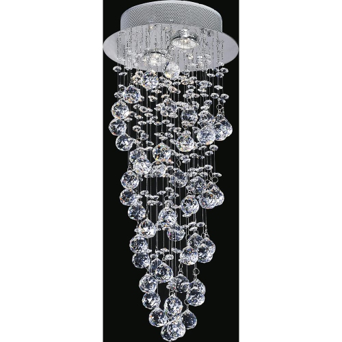 Double Spiral 2 Light Flush Mount With Chrome Finish