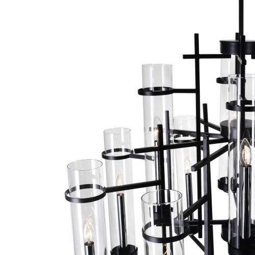 Sierra 12 Light Up Chandelier With Black Finish