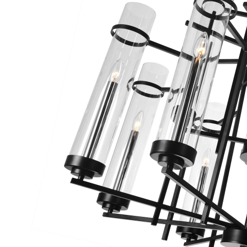 Sierra 12 Light Up Chandelier With Black Finish