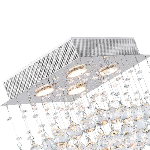 Square 4 Light Flush Mount With Chrome Finish