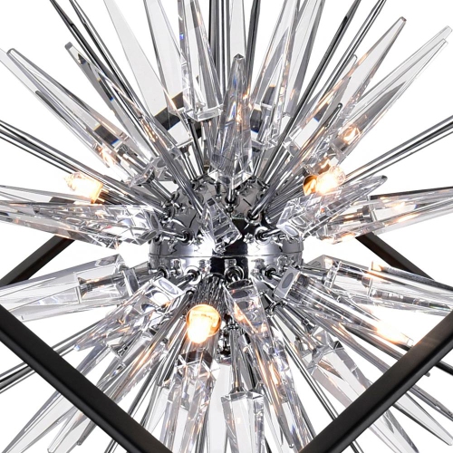 Starburst 6 Light Chandelier With Chrome & Black Finish