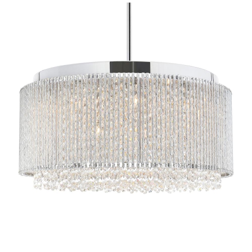 Claire 12 Light Drum Shade Chandelier With Chrome Finish