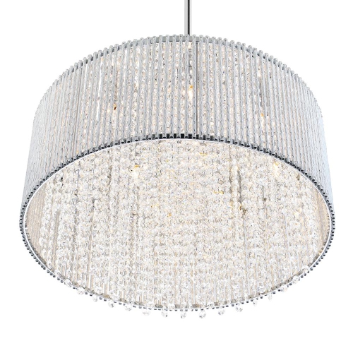 Claire 12 Light Drum Shade Chandelier With Chrome Finish